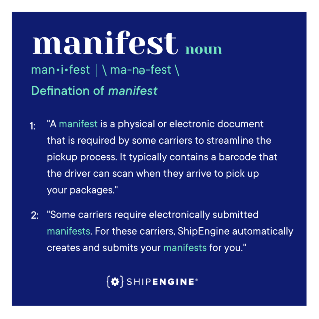 What Is A Manifest ShipEngine